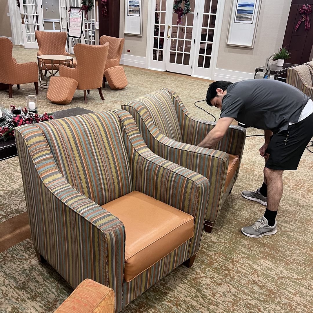 Commercial upholstery cleaning of lobby chairs in Longwood, FL