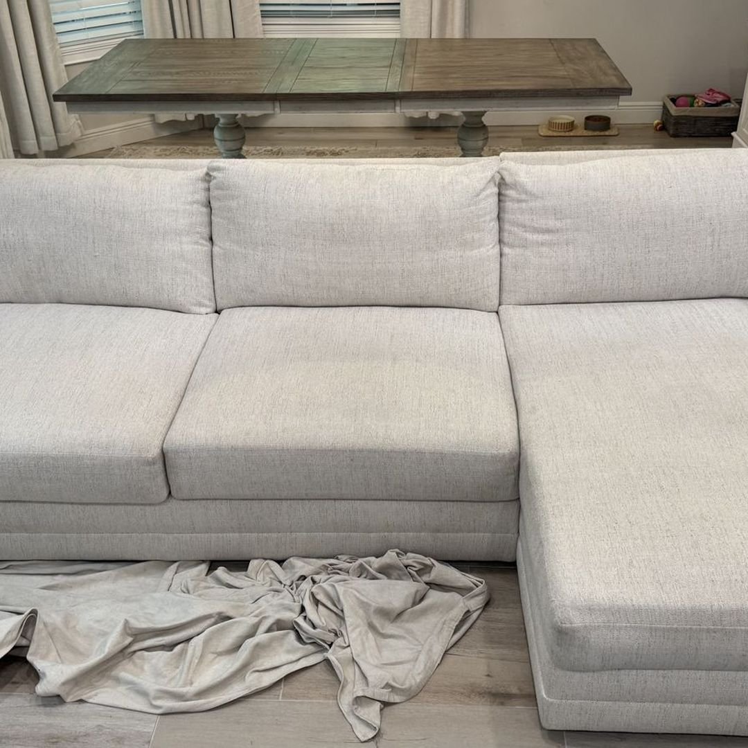 Sectional sofa after upholstery cleaning in Lake Mary, FL