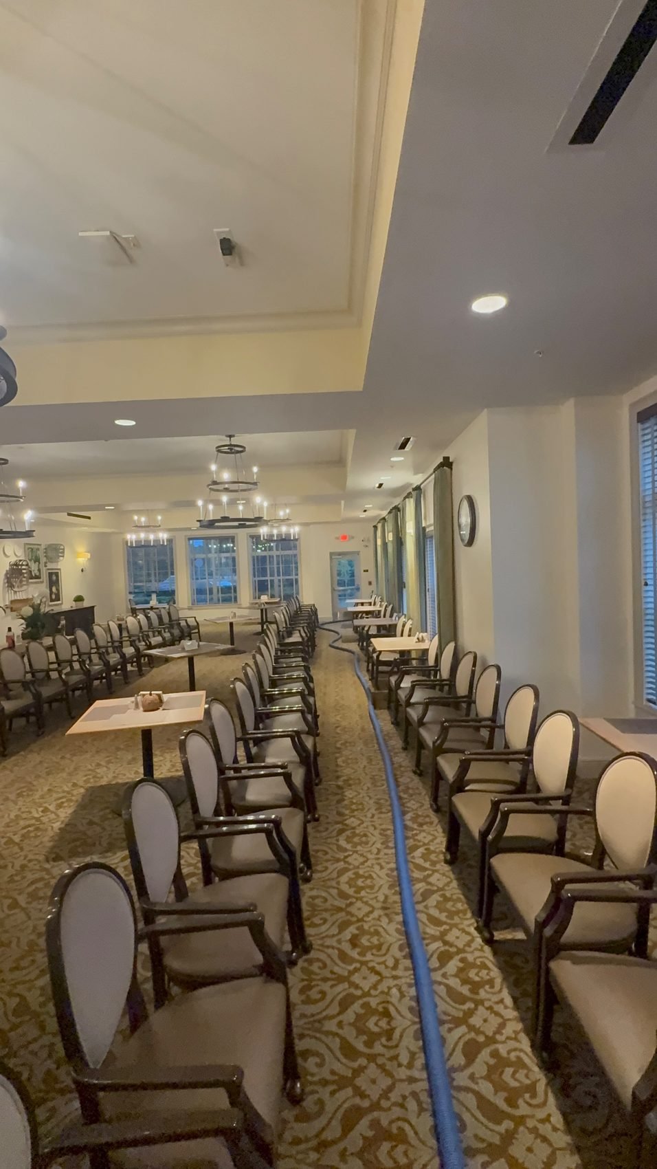 Commercial upholstery cleaning of dining room chairs at a senior living community in Winter Springs, FL